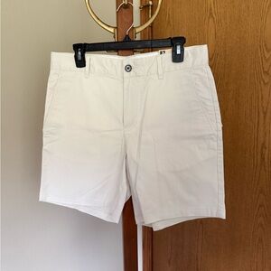 Frank & Oak Men's Off White Flat Front Shorts